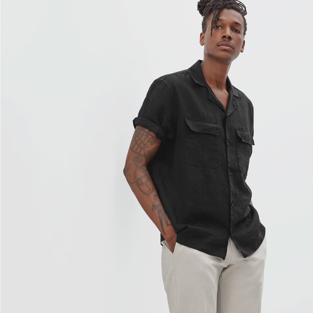 Everlane linen shirt sleeve shirt men’s small